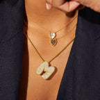 KissYan Bubble Letter Necklace, 14K Gold Plated Balloon Initial Pendant Box Chain Necklace Dainty Pave CZ Jewelry Gift for Women(Gold A)