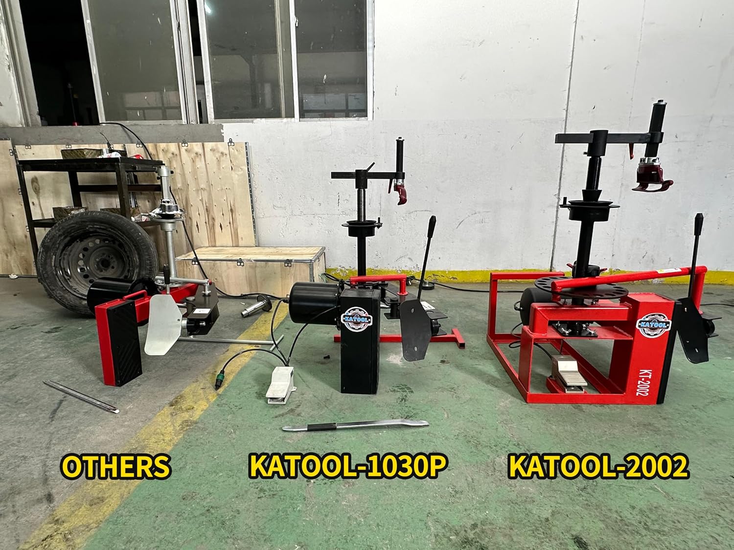 KATOOL KT2002 Mini Tire Changer Machine 39 Inch Air Bead Breaker No Anchor Portability Fit for Road Rescue, Mobile Car Repair