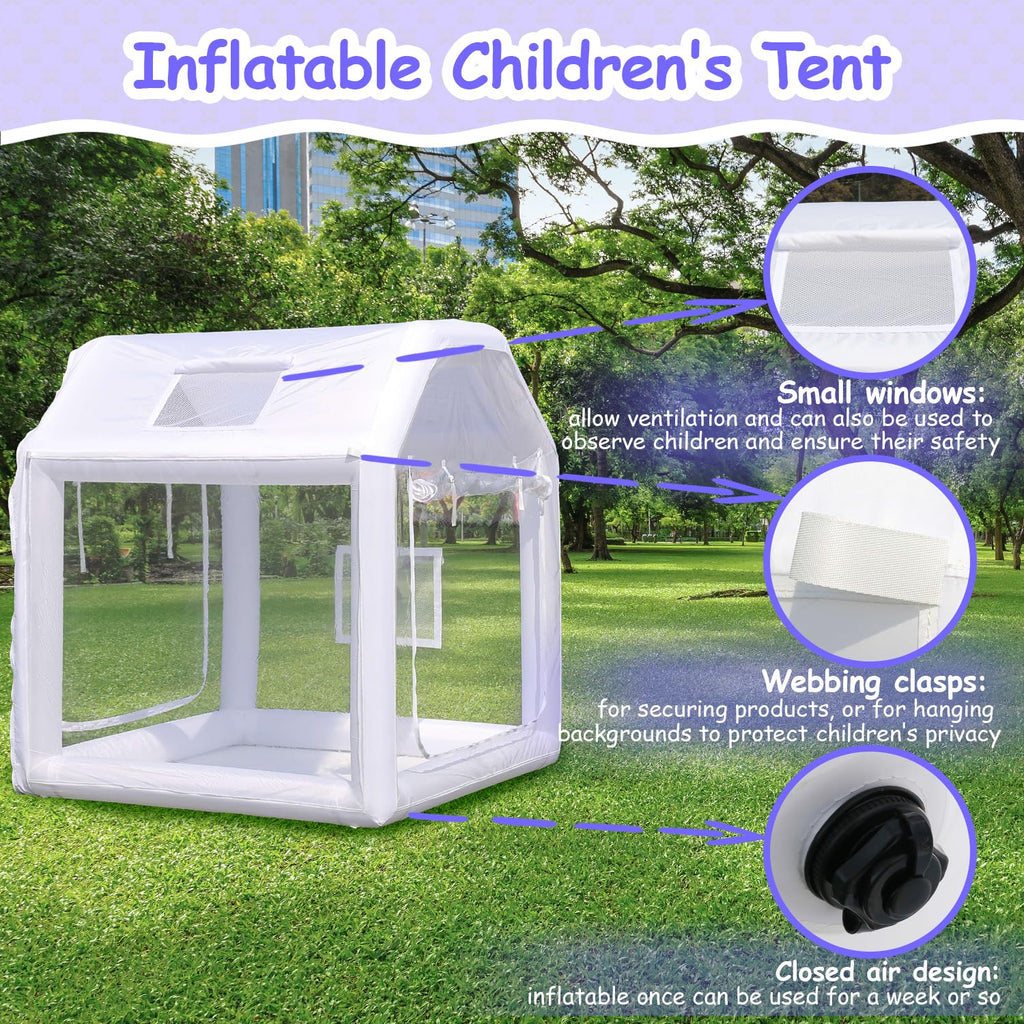 Iuoni 10FT Klarer PVC aufblasbarer Bubble House Kuppelzelt mit Tunnel - Bubble House Kuppel aufblasbar, ideal für lustige Veranstaltungen und Partys, langlebiges aufblasbares Bubble House, einfache Einrichtung