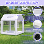 Iuoni 10FT Klarer PVC aufblasbarer Bubble House Kuppelzelt mit Tunnel - Bubble House Kuppel aufblasbar, ideal für lustige Veranstaltungen und Partys, langlebiges aufblasbares Bubble House, einfache Einrichtung