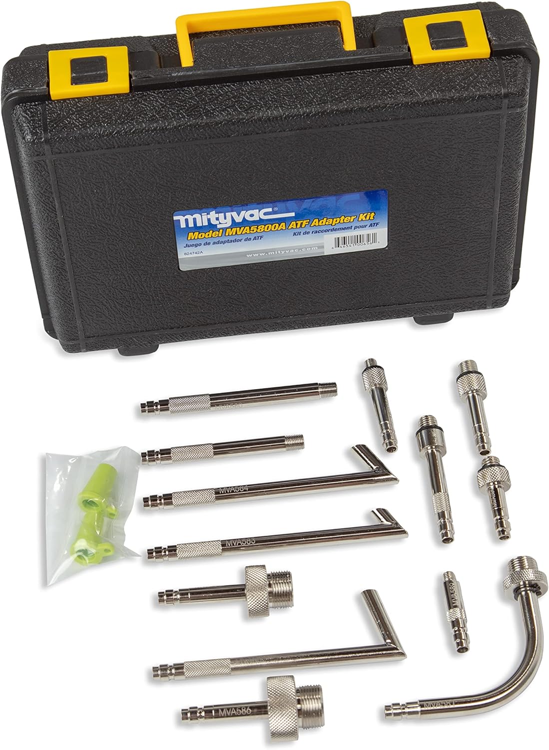 Mityvac MV7412 ATF Sealed Transmission Fluid Extractor and Refill Kit, 2.5 Gallon (10 Liter), Compressed Air, Isolated Flow Control, Pressure/Vacuum Switch Valves, MVA575 Flex Hose with Control Valve