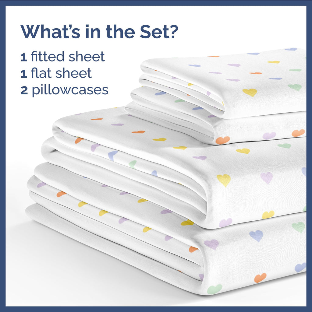 Kids Princess Full 4 Piece Sheet Set - Boys, Girls, Teens, Toddler - Easy Fit Deep Pockets - Breathable, Hotel Quality Bedding Sheets - Machine Washable - Wrinkle Free - Cute, Cozy, Soft - CGK Linens