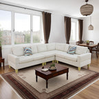 Ball & Cast Calico 4-Piece Couch Living Room Couch Set with Sofa and Loveseat,Modular L Shaped Sectional Couches w/Free Combination and Wood Frame,Furniture for Apartment,Studio,Office,Pale Green