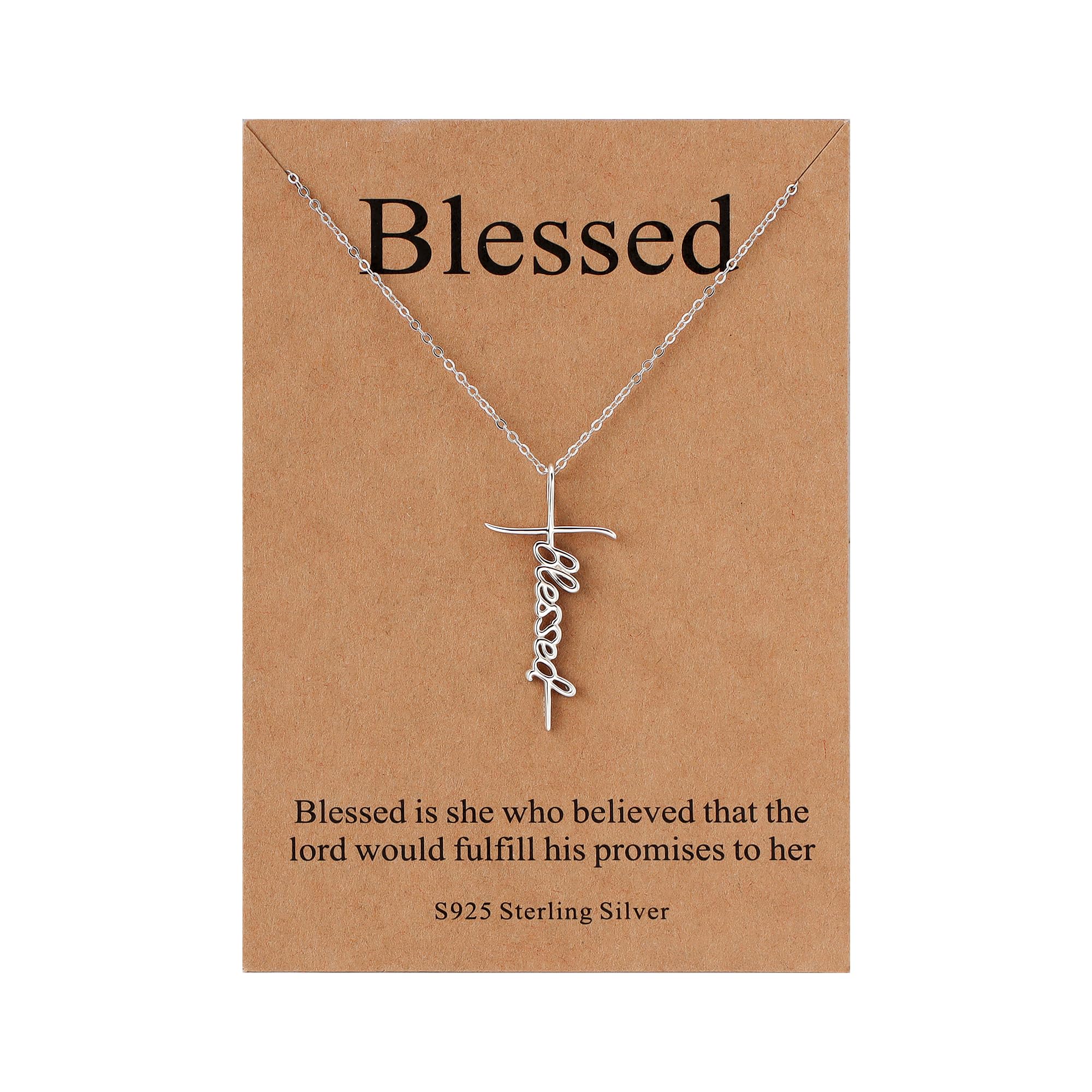 Lcherry Faith Cross Pendant Necklace for Women Religious Christian Jewelry Mother's Day Gifts for Women
