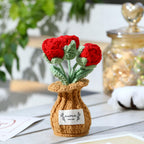 Crochet Flower Pot Forget-me-not Pink Thank You Crochet Gifts for Women Coworker Graduation & Mother's Day Gift Pink Crochet Potted Flower for Women Teacher| Handmade Knitted Potted Plant