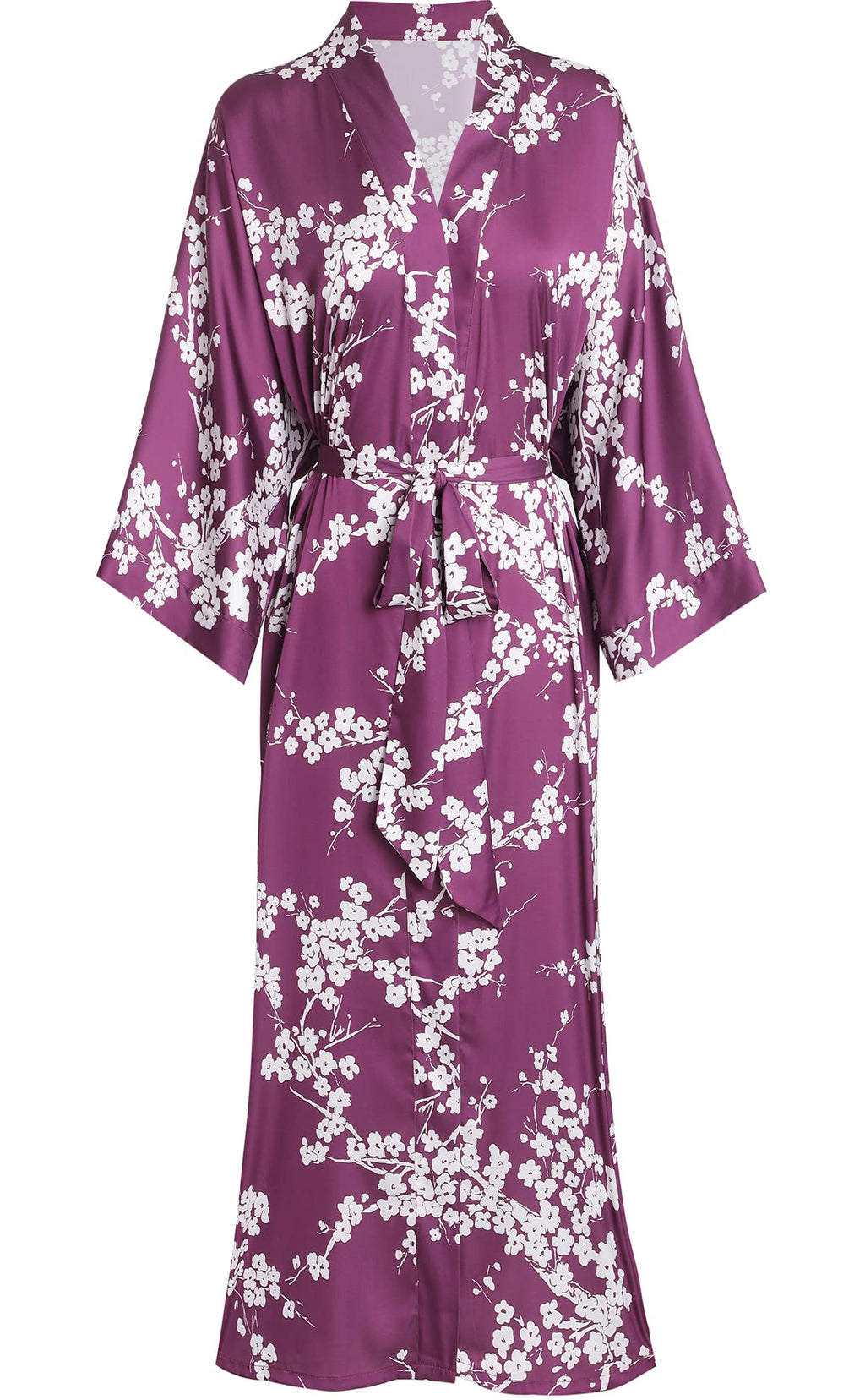 Aensso Long Soft Lightweight Silky Kimonos Robes for Women, Luxury Japanese Floral Womens Kimono Robe