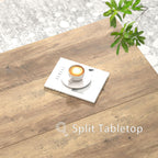 FOLUBAN Coffee Table, Modern Square Center Table for Living Room, Industrial Rustic Wood and Metal Cocktail Tea Table, 31.5 Inch, Oak