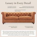 Poly & Bark Lyon Leather Couch - 87.4 Inch Sofa - Full-Grain Leather Sofa for Living Room with Feather-Down Topper - Living Room Couch - Vintage Italian Leather in Cognac Tan