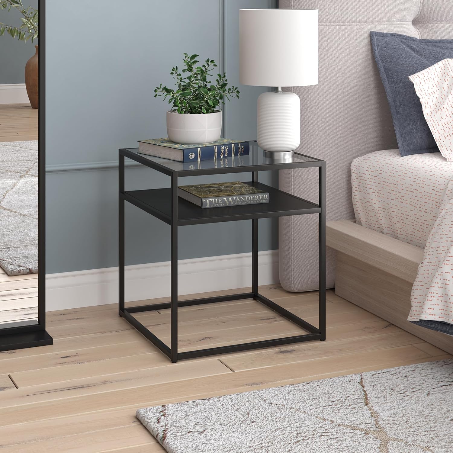 Ada 20'' Wide Square Side Table in Blackened Bronze