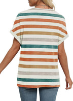 WIHOLL Womens Summer Tops Short Dolman Sleeve Shirts 2025 Fashion V Neck Outfits Clothes