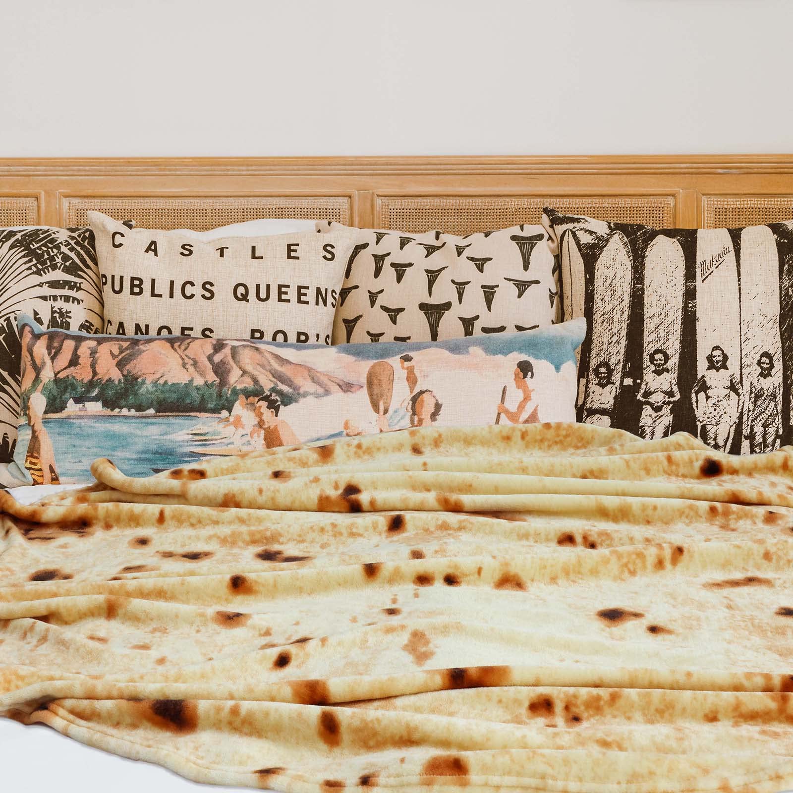 پتو پیچیده بوریتوی اکسروونت برای بزرگسالان و کودکان، پتو دو رو با وزن ۲۹۰ گرم با طرح غذای واقعی و خنده‌دار، پتو فانیل سوپر نرم با طرح تورتیلا نوآورانه، ۴۷ اینچ زرد