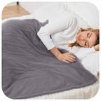Couverture chauffante électrique DUODUO 72"x84" en polaire corail chaude avec 4 réglages de chaleur et arrêt automatique de 10 heures Protection contre la surchauffe - Gris 