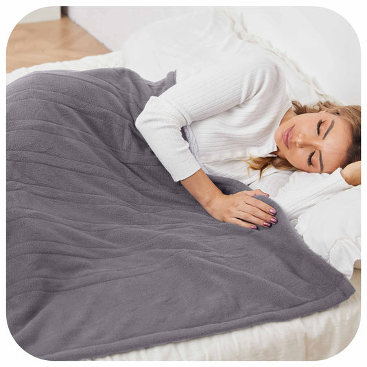 DUODUO Heated Electric Blanket 72"x84" Full Size Warm Coral Fleece with 4 Heat Settings & 10 Hours Auto Shut Off Overheating Protectsion - Grey