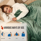 Coperta Elettrica Riscaldata Plaid con 5 Livelli di Riscaldamento e Spegnimento Automatico dopo 4 Ore, Plaid Riscaldato 50"x60" con Certificazione ETL e FCC per Casa e Ufficio, Lavabile in Lavatrice, Grigio Scuro