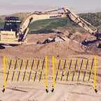 11 Traffic Barricade with Casters, Metal Expandable Barricade, Folding Security Gate, Retractable Fence Outdoor Barricade Fence for Construction Area, Traffic Control（2 Pack)