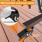 209" Width Expandable Driveway Gate & Retractable Fence Outdoor - 180° Rotating Aluminum Barricade with Casters, Metal Safety Barrier for Backyard/Dog Security (216.54 * 41.34,Grey)