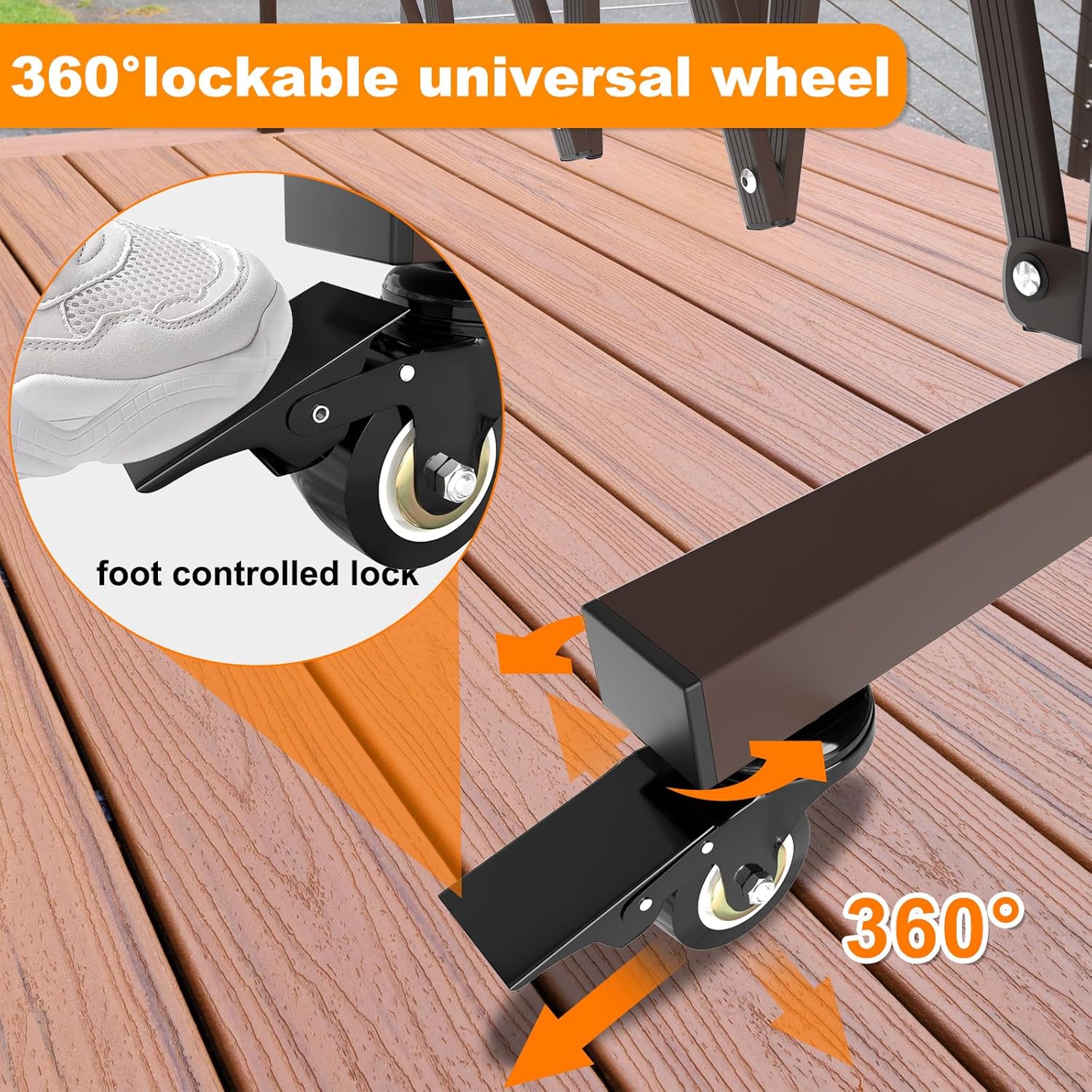 209" Width Expandable Driveway Gate & Retractable Fence Outdoor - 180° Rotating Aluminum Barricade with Casters, Metal Safety Barrier for Backyard/Dog Security (216.54 * 41.34,Grey)