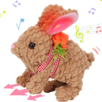 Hopearl Hopping Rabbit with Bell Interactive Electronic Pet Plush Bunny Toy with Sounds and Movements Animated Walking Wiggle Ears Twitch Nose Gift for Toddlers Birthday, Rainbow, 7''