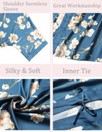 Aensso Long Soft Lightweight Silky Kimonos Robes for Women, Luxury Japanese Floral Womens Kimono Robe
