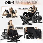 Mikolo Leg Press Hack Squat Machine, 30-Degree Compact Leg Press Machine for Home Gym, Hack Squat Machine with Removable Shoulder Pad, Lower Body Workout Equipment ( Combo Machine)