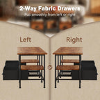 Furologee 35" Coffee Table with 2 Storage Drawers, Small Coffee Tables for Living Room, Industrial Center Table with 2 Tier Storage Shelf, Rustic Brown