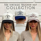 Vintage Trucker Hat | Country Cowboy Cute Preppy Retro Western Trucker Hats | Men Women Trendy Snapback | Tan Red Green Black (Country Club | Camo)