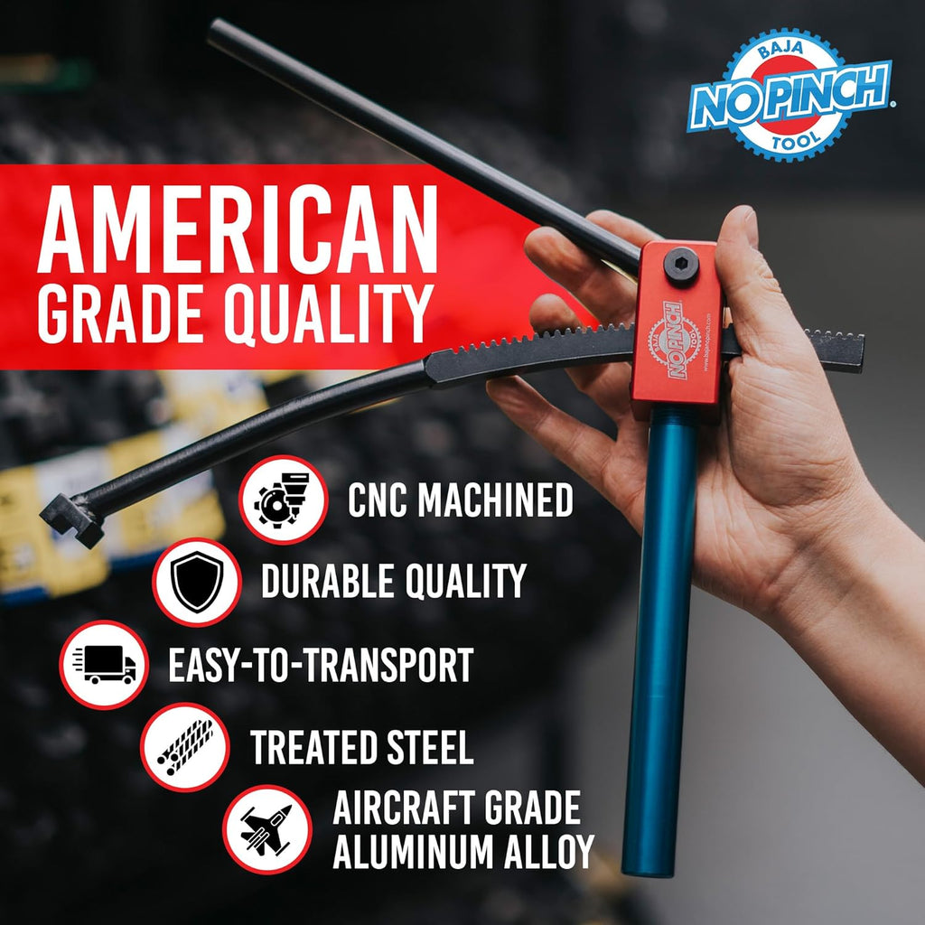 Baja No Pinch Tool Original Tire Changing Kit – Dirt Bike Tire Changing Tools for Enduro and Motocross – Compact Tool for 16" to 21" Wheels – Prevents Tube Pinching – Fits 20mm Axles