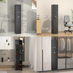 NICOMOW 3 Gun Fingerprint Safe for Household Rifles and Pistols Quick Biometric Gun Safe for Rifles and Shotguns Long Gun Cabinet with Adjustable Gun Stock and Cartridge Box,Built-in valuables Safe