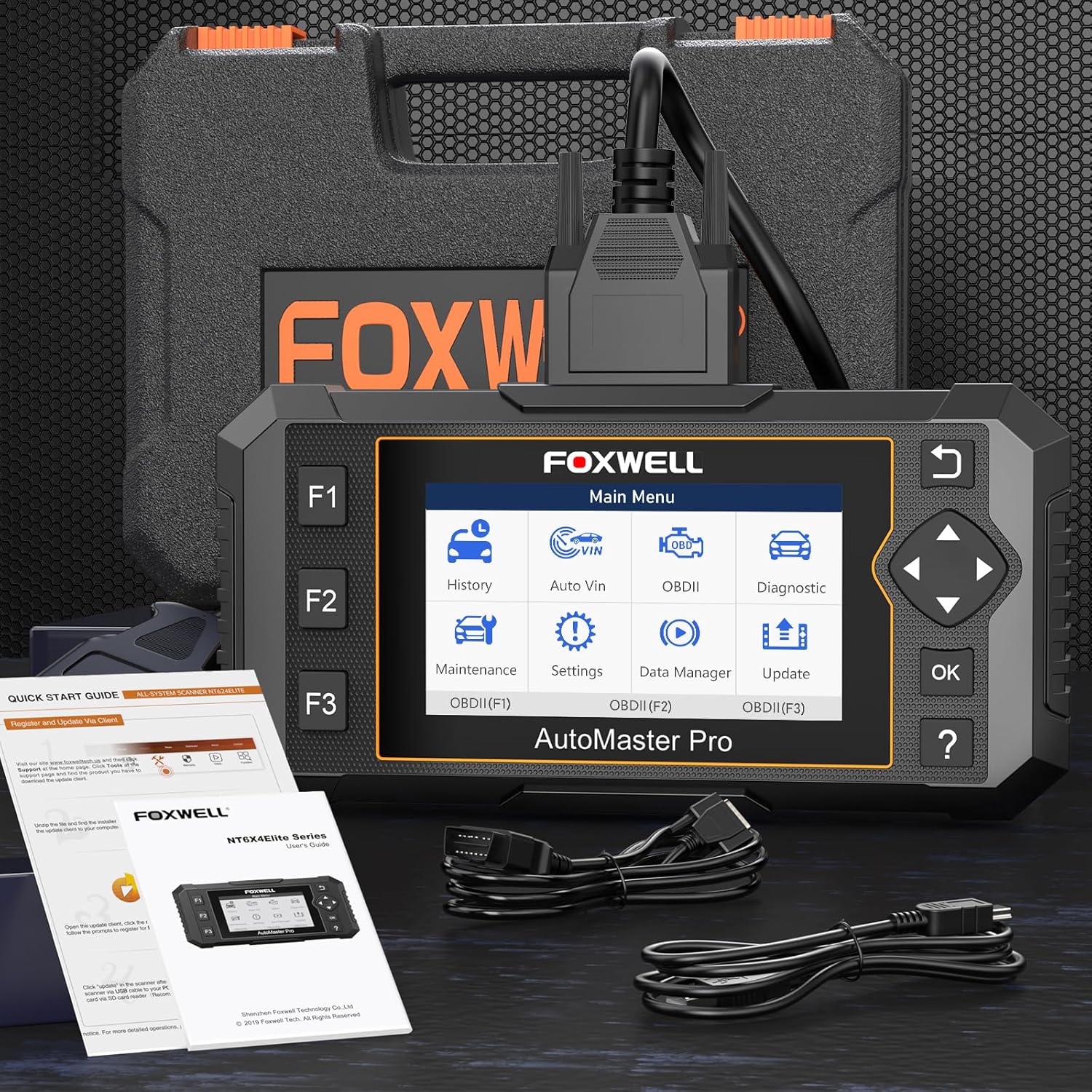 2025 FOXWELL NT614 Elite OBD2 Scanner with 5 Resets ABS Bleeding, SAS Calibration, Oil, EPB, Throttle, Upgrade of NT604 Code Reader Scan Tools, ABS SRS Engine Transmission Battery Test Car Scanner