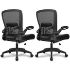 FelixKing Office Chair, Ergonomic Desk Chair Breathable Mesh Chairs Adjustable High Back Lumbar Support Flip-up Armrests, Executive Rolling Swivel Comfy Computer Chairs Home Office Black