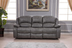 Betsy Furniture Bonded Leather Reclining Sofa in Multiple Colors, 8018 (Grey, Sofa)
