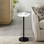 Pedestal Side Table, Small Drink Table for Small Space Living Room, Dorm, Home Office and Bedroom, Black