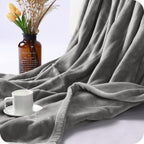 Elektrisch verwarmd deken 72" x 84" volledige maat flanellen stof met 4 verwarmingsniveaus & 10 uur automatische uitschakeling, ademend warm en wasbaar voor zacht en bed - lichtgrijs