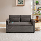 Eafurn 3 in 1 Convertible Pull Out Sleeper Sofa Couch Bed Queen Size, Corduroy Pullout Lounge Loveseat RV Sofa&Couches Sofabed with Soft Pillows Armrest,Side Pockers for Living Room Apartment