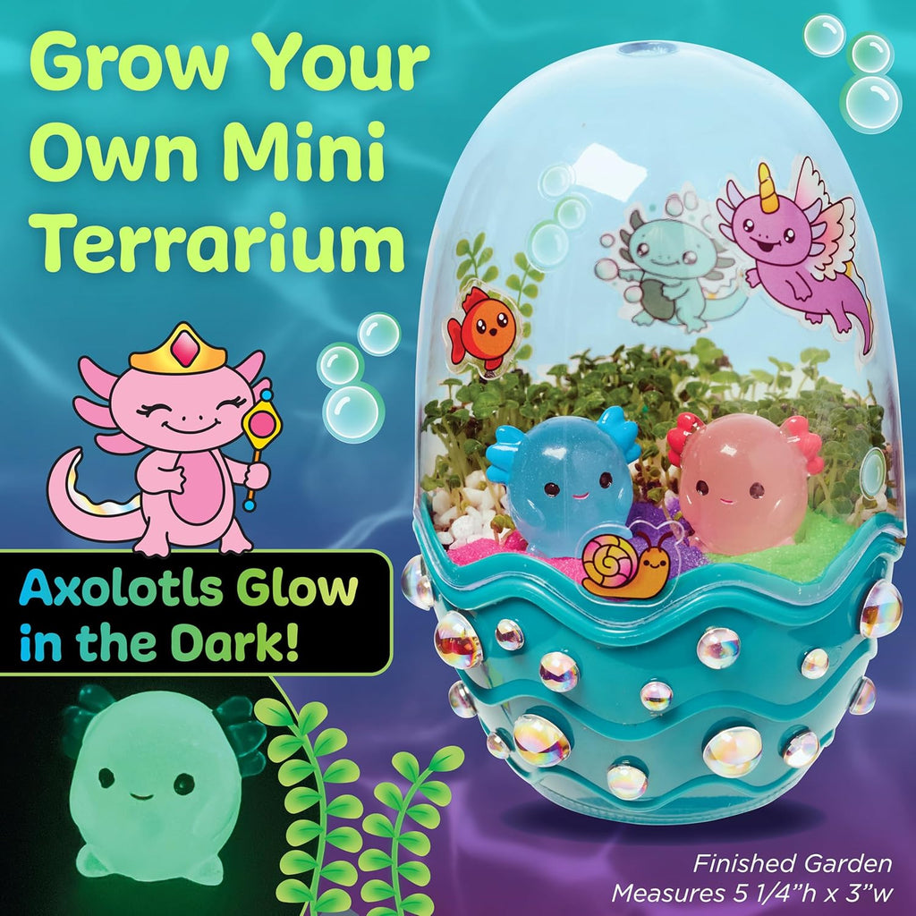 Creativity for Kids Mini Garden: Axolotl Terrarium - STEM Science Kit for Kids, Axolotl Arts and Crafts, Gifts Easter Basket Stuffers and DIY Girls Toys (Age 6+)