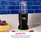 Magic Bullet® Blender Set, 7-Piece Set, 250W Blender and Food Processor, 2 Blending Cups, Cross Blade, Compact Design, Smoothies, Sauces, Silver, MBR-0701AK