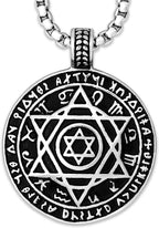 HAQUIL Seal of Solomon Necklace, Stainless Steel 12 Constellations Hexagram Six Pointed Star Protection Amulet Talisman Pendant, Jewish Jewelry Gift