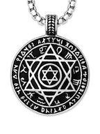 HAQUIL Seal of Solomon Necklace, Stainless Steel 12 Constellations Hexagram Six Pointed Star Protection Amulet Talisman Pendant, Jewish Jewelry Gift