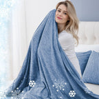 CHOSHOME Cooling Blanket for Hot Sleepers Lightweight Summer Cold Thin Blankets for Sleeping, Hot Flashes Night Sweats, Soft Blanket for Bed, Queen Size, Blue
