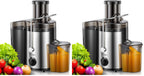 QCen Juicer Machine, 500W Centrifugal Juicer Extractor with Wide Mouth 3” Feed Chute for Fruit Vegetable, Easy to Clean, Stainless Steel, BPA-free (Aqua)