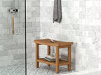 AquaTeak Patented 24" Sumba Teak Shower Bench with Shelf
