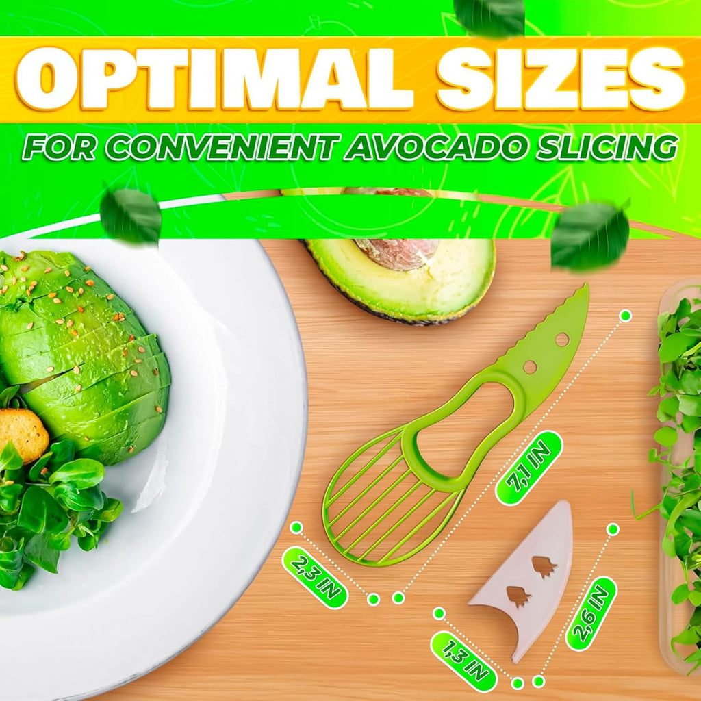 Avocado Slicer Tool 3 in 1 – Food-Grade Plastic Cutter, Peeler & Pit Remover for Easy Slicing, Scooping & Quick Food Prep – Easy to Use Avocado Peeler Tool | Durable Ergonomic Design Kitchen Gadget