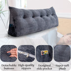 بالشتک بزرگ مثلثی پشت‌سری ZOEMO، تکیه‌گاه پشتی گوه‌ای، پشتیبانی موقعیت‌دهی، بالش‌های استراحت تخت برای مطالعه، بالش‌های گوه‌ای پشت‌سری برای تخت روز با روکش قابل جدا شدن