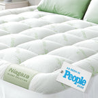 Niagara Sleep Solution Ultra Soft Queen Size Mattress Topper - Viscose Made from Bamboo Pillow Top Mattress Pad for Back Pain Relief - Naturally Cooling for Hot Sleepers, Green
