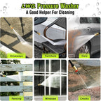 Pressure Washer, Power Washer with 4 Quick Connect Nozzles, High Pressure Cleaning Machine with Foam Cannon for Cars/Fences/Driveways/Patios/Home Cleaning