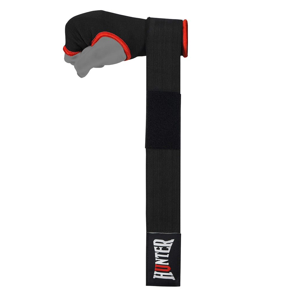 HUNTER Gel Padded Inner Gloves with Hand Wraps for Boxing, Quick Elastic Training Wraps for Men & Women, Muay Thai MMA Kickboxing Martial Arts Knuckle Wrist Protector (Pair)