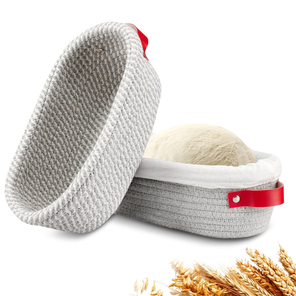 Banneton Bread Proofing Basket Banneton Basket Set Sourdough Proofing Basket Round Proofing Bowls Handmade Rattan Baskets and Liners (Round of 1 Gift Set)