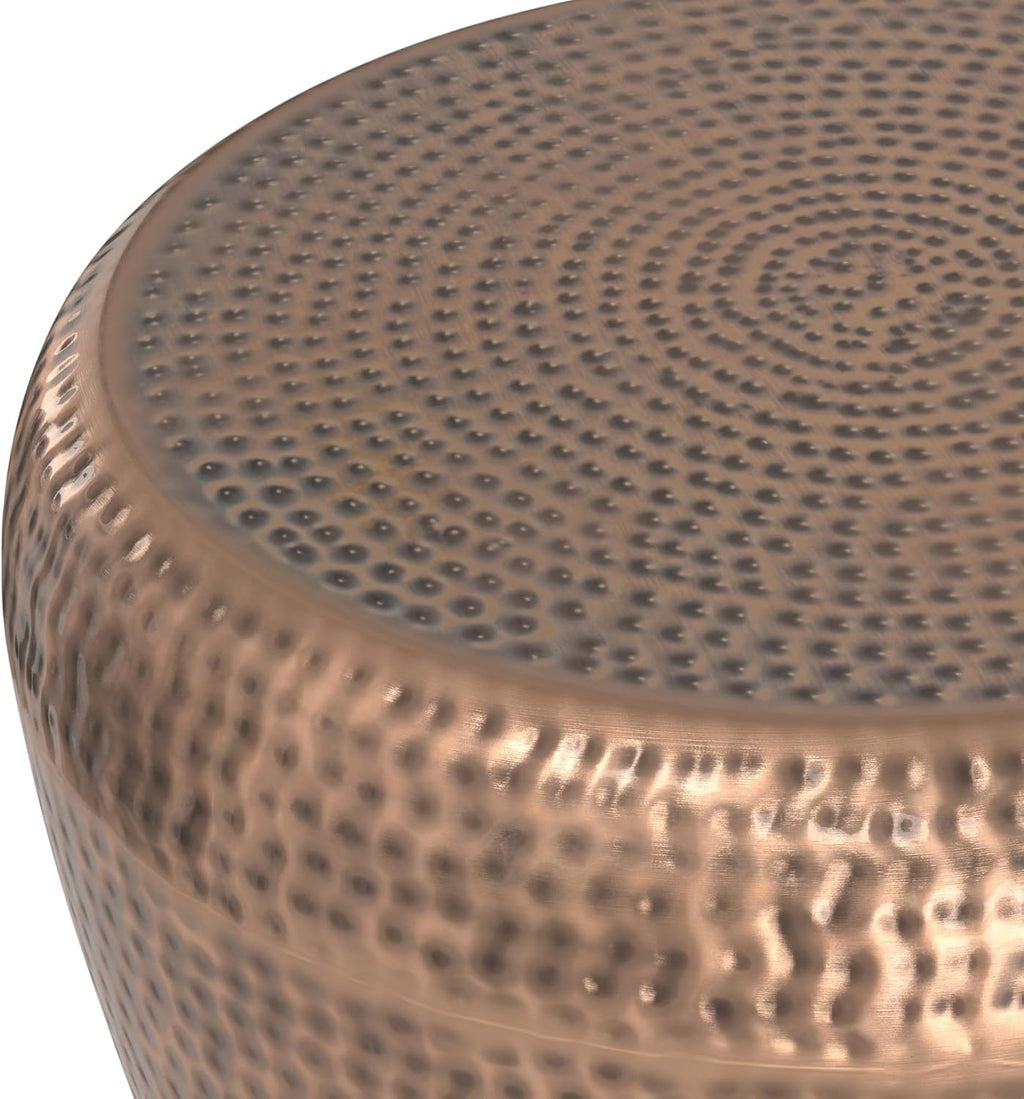 SIMPLIHOME Preston Modern Industrial 22 inch Wide Metal Metal Side Table in Antique Copper, Fully Assembled for the Living Room and Bedroom