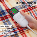 Elektrisch verwarmd deken, 50X60, verwarmingsdeken met 10 verwarmingsniveaus/8 uur automatische uitschakeling, marineblauw geruit Sherpa-dekenverwarmer voor volwassenen, wasbaar deken cadeau voor bank bed kantoor, ETL