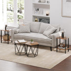 TUTOTAK End Table, Set of 2, Side Table, Nightstand, 2-Tier Storage Shelf, Sofa Table for Small Space, Living Room, Bed Room TB01BB035